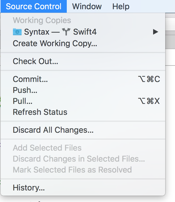 Switching Branch in Xcode-9 - MyCodeTips
